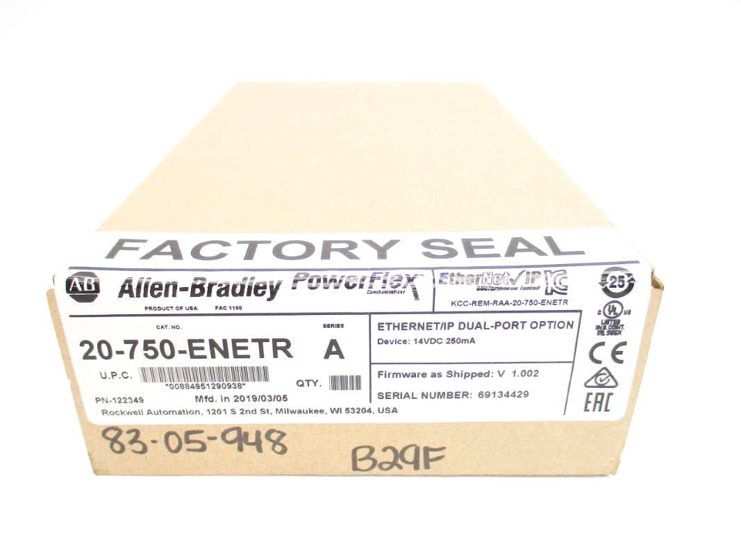 ALLEN BRADLEY 20-750-ENETR SER. A F/W 1.002 NSFS