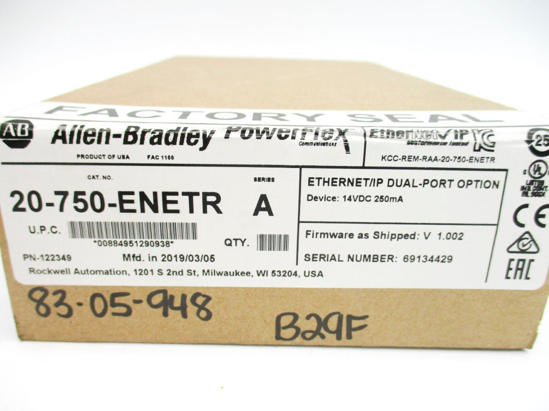 ALLEN BRADLEY 20-750-ENETR SER. A F/W 1.002 NSFS