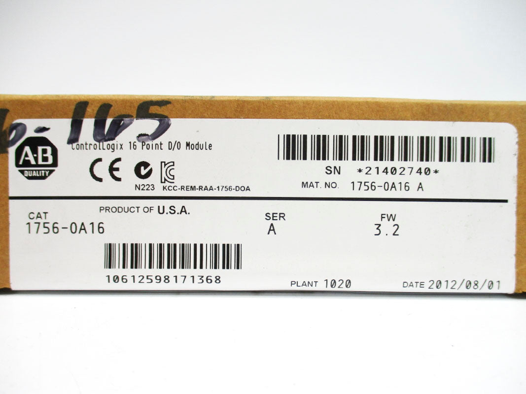ALLEN BRADLEY 1756-OA16 SER. A F/W 3.2 DATE: 2012 NSFS