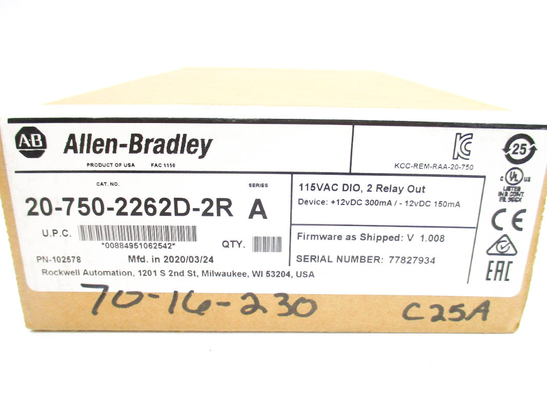 ALLEN BRADLEY 20-750-2262D-2R SER. A F/W V1.008 NSFS