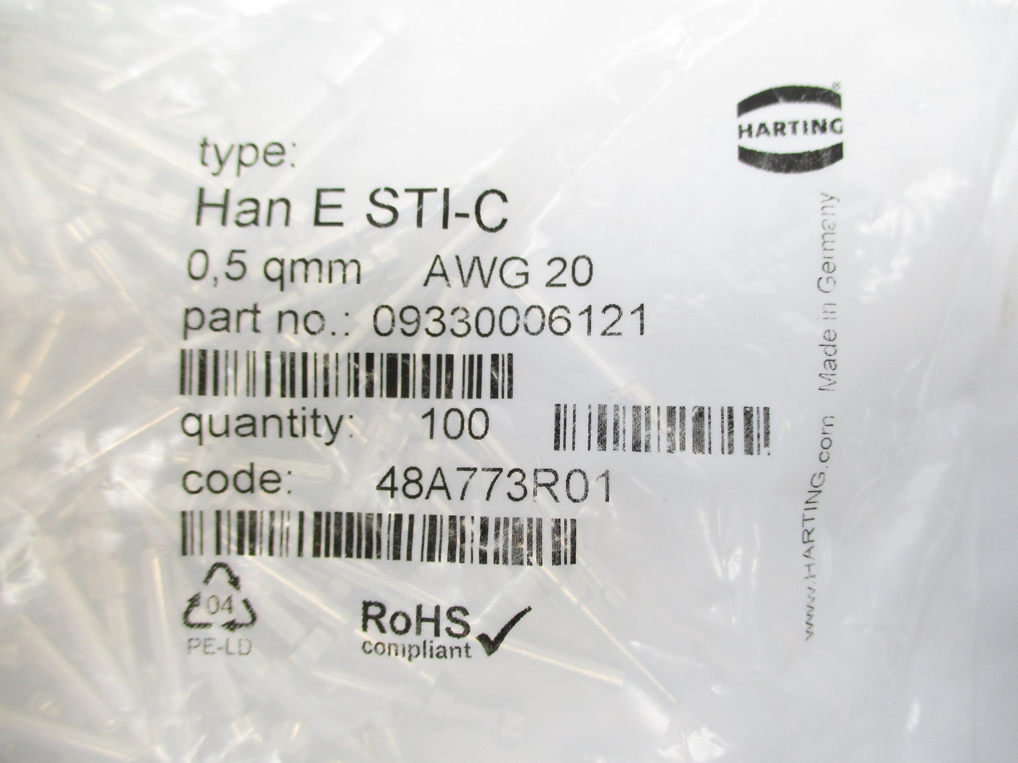 HARTING 09330006121 (PKG OF 100) NSMP