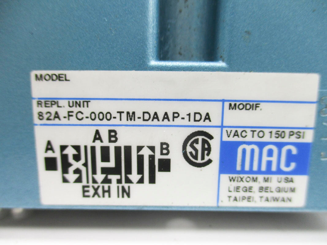 MAC 82A-FC-000-TM-DAAP-1DA 150PSI 110/120V NSNP