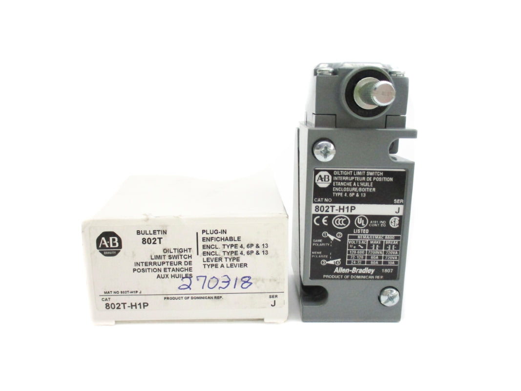 ALLEN BRADLEY 802T-H1P SER. J 120-600VAC 60A (WH) NSMP