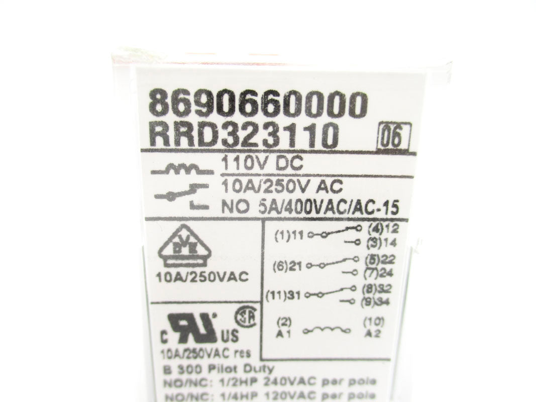 WEIDMULLER 8690660000RRD323110 110VDC 10A NSNP