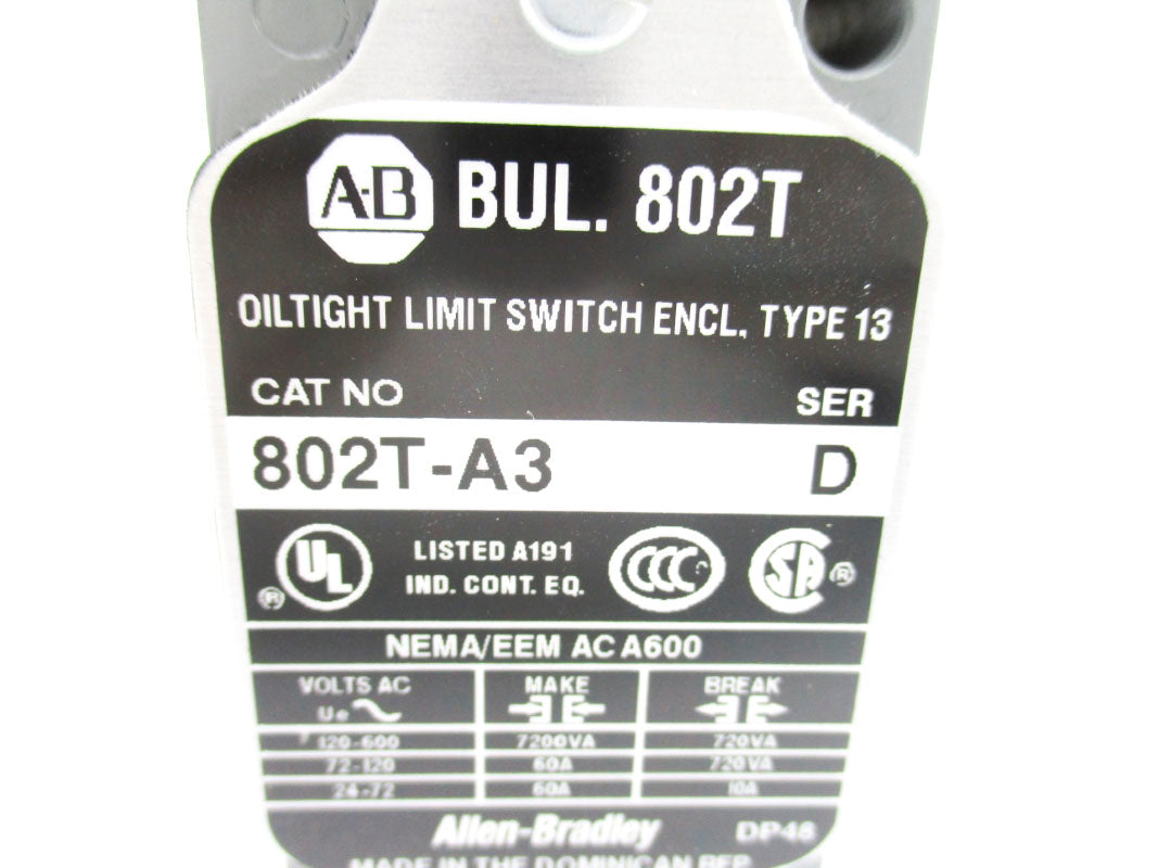 ALLEN BRADLEY 802T-A3 SER. D NSNP