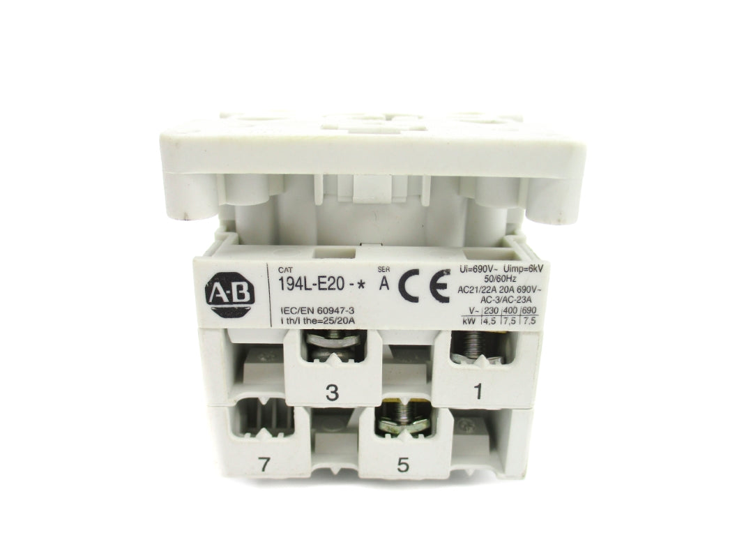 ALLEN BRADLEY 194L-E20-1753 SER. A 20A 690V (AS PICTURED) NSNP