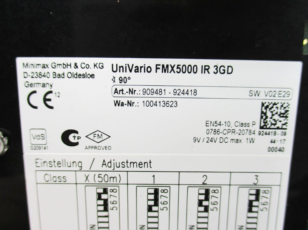 MINIMAX FMX5000 909481-924418 9V/24VDC NSNP