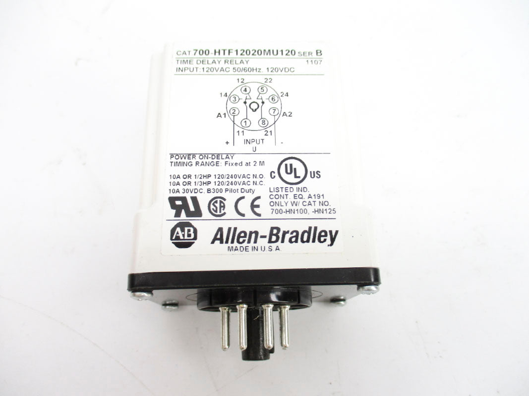 ALLEN BRADLEY 700-HTF12020MU120 SER. B 120VAC/DC 10A 2M (WH) NSMP