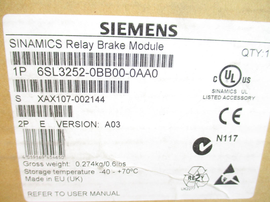 SIEMENS 6SL3252-0BB00-0AA0 16A 250VAC NSMP