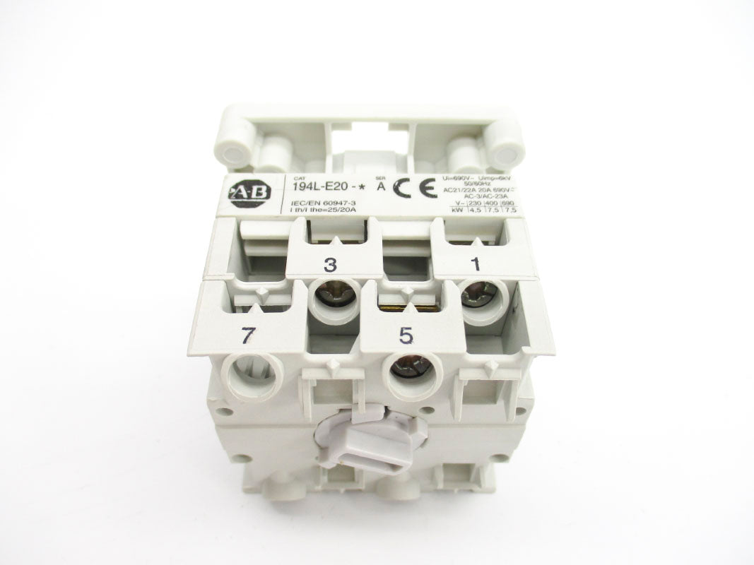 ALLEN BRADLEY 194L-E20-1753 SER. A 20A 690V (AS PICTURED) (BR/WH) NSMP