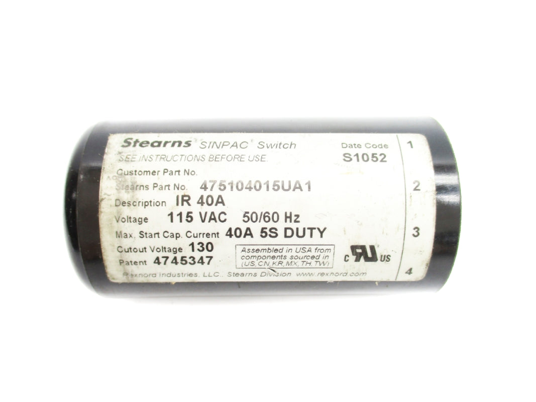 STEARNS 475104015UA1 115VAC 40A UNMP