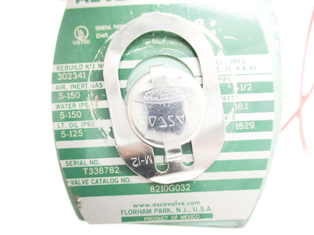 ASCO 8210G032 120V 5-150PSI 1-1/2" UNMP