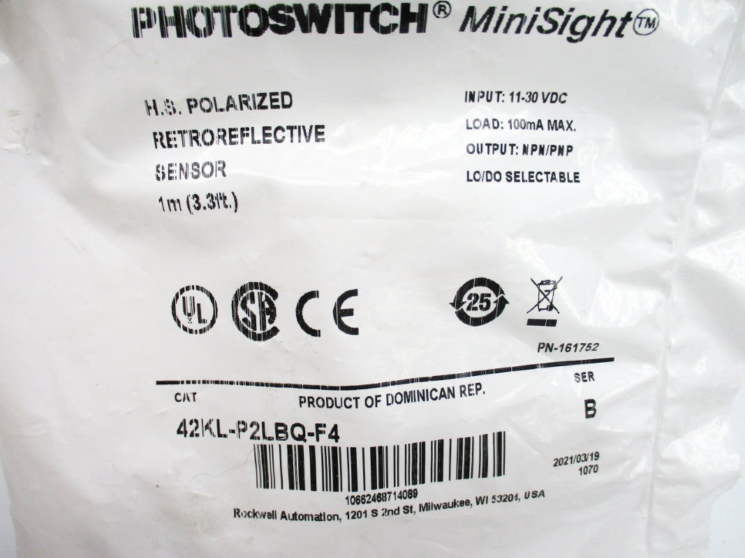 ALLEN BRADLEY 42KL-P2LBQ-F4 SER. B 11-30VDC NSMP