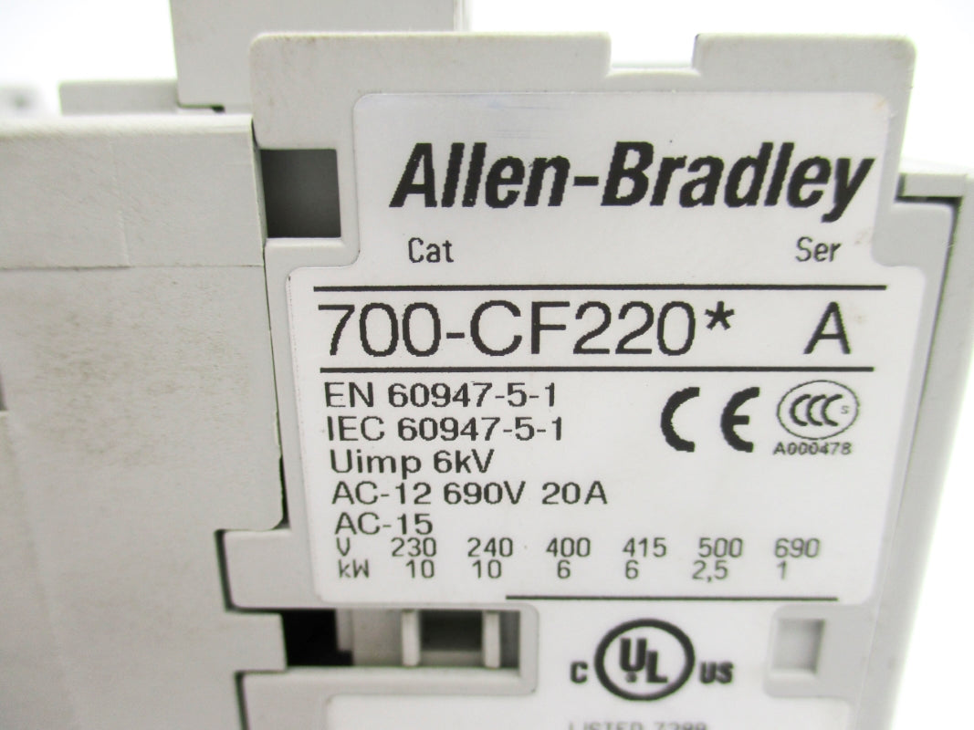 ALLEN BRADLEY 700-CF220D SER. D 110/120V 20A NSNP