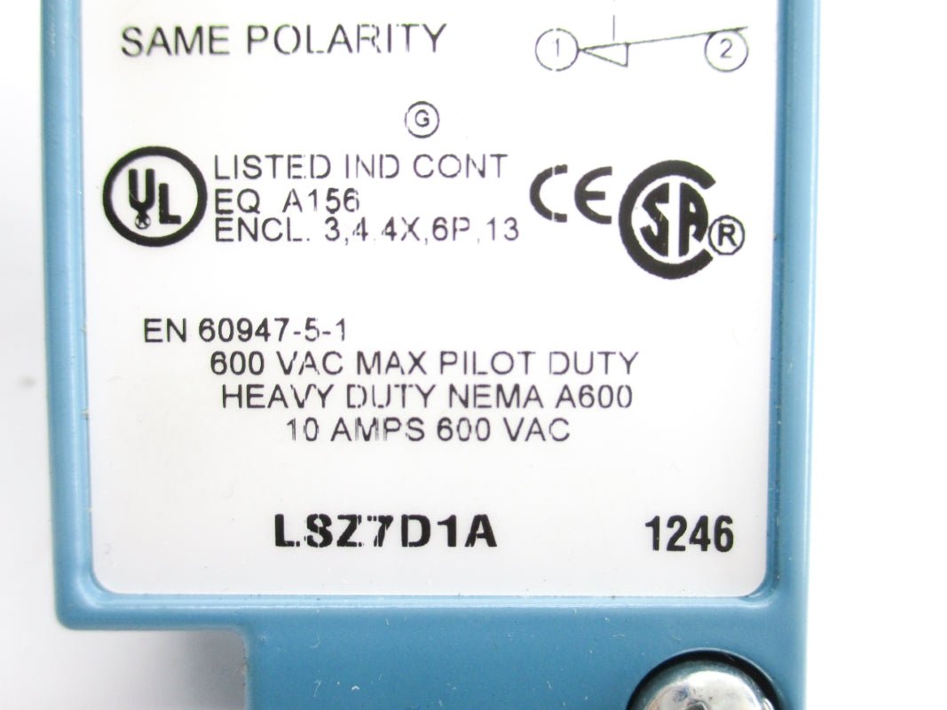 MICRO SWITCH LSZ7D1A 10A 600VAC UNMP