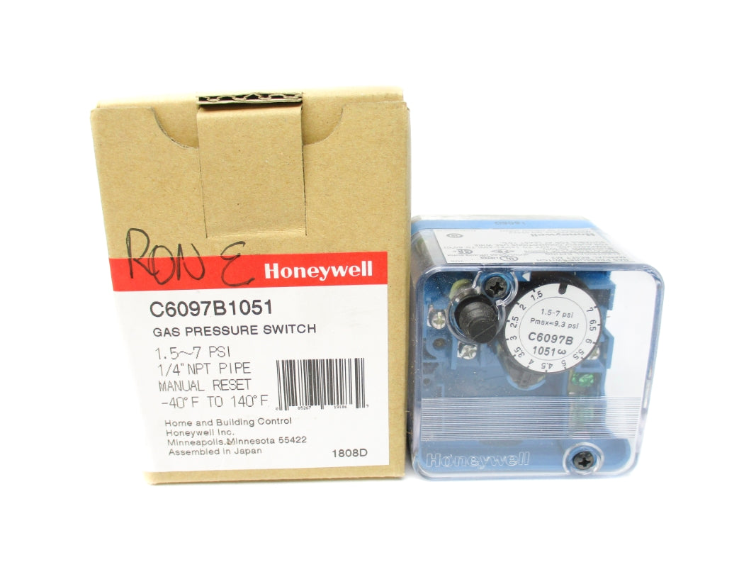 HONEYWELL C6097B1051 1.5-7PSI 120-240VAC 5.0A -40'F-140'F NSMP