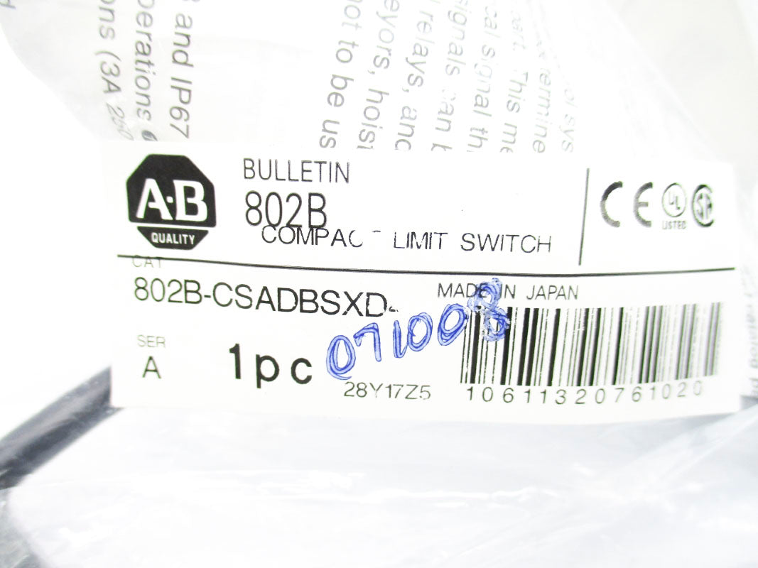 ALLEN BRADLEY 802B-CSADBSXD SER. A 250VAC 2A NSMP