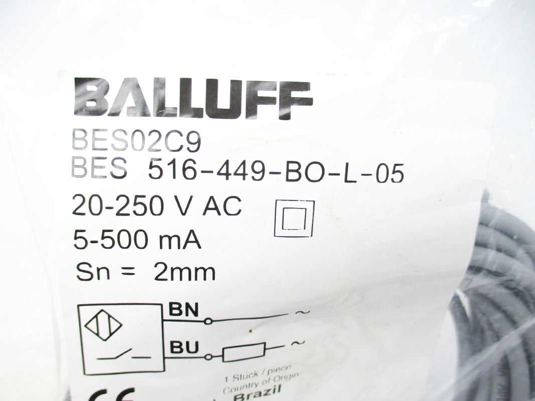 BALLUFF BES02C9 BES516-449-BO-L-05 20-250VAC NSMP
