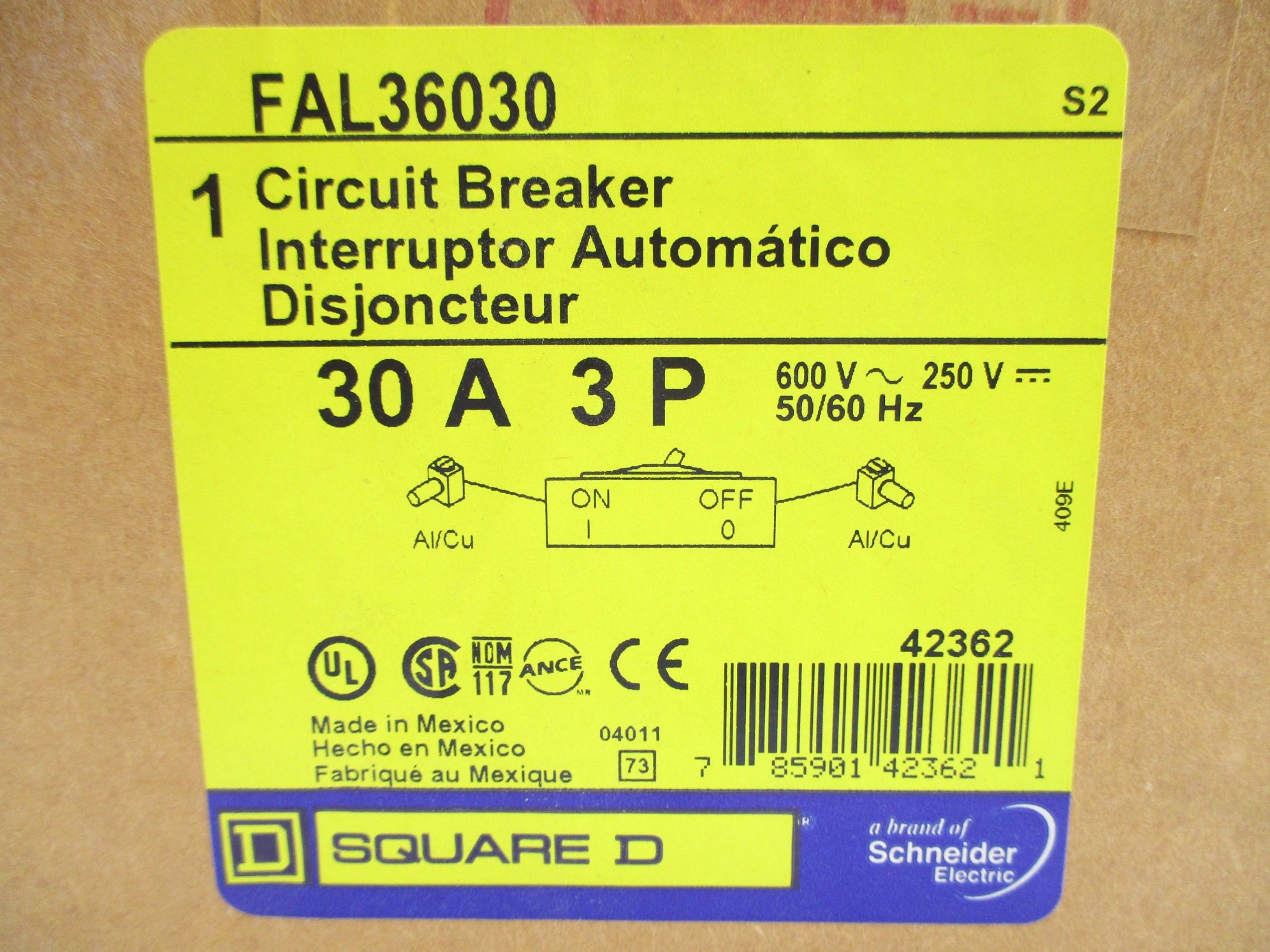 SQUARE D FAL36030 SER. 2 600V 30A NSFS