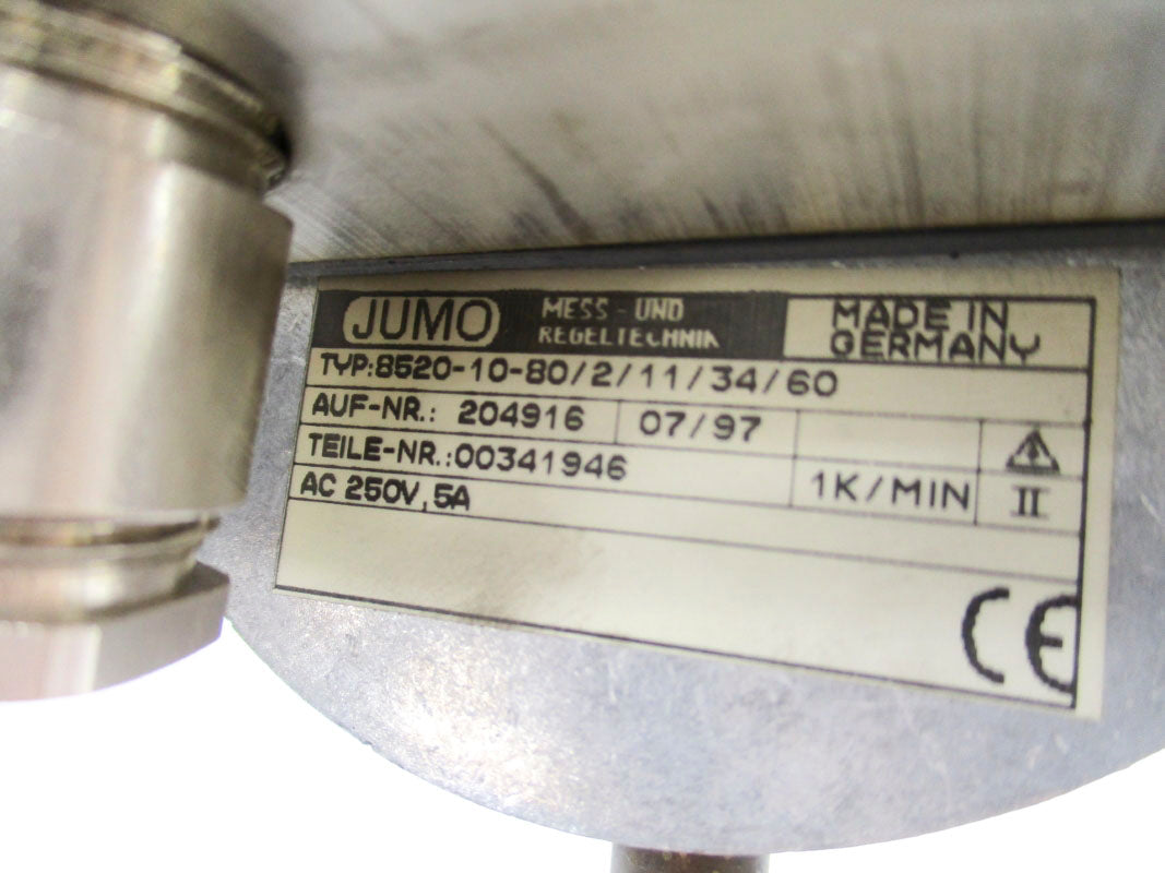 JUMO 8520-10-80/2/11/34/60 204916 250VAC 5A 32-248'F UNMP