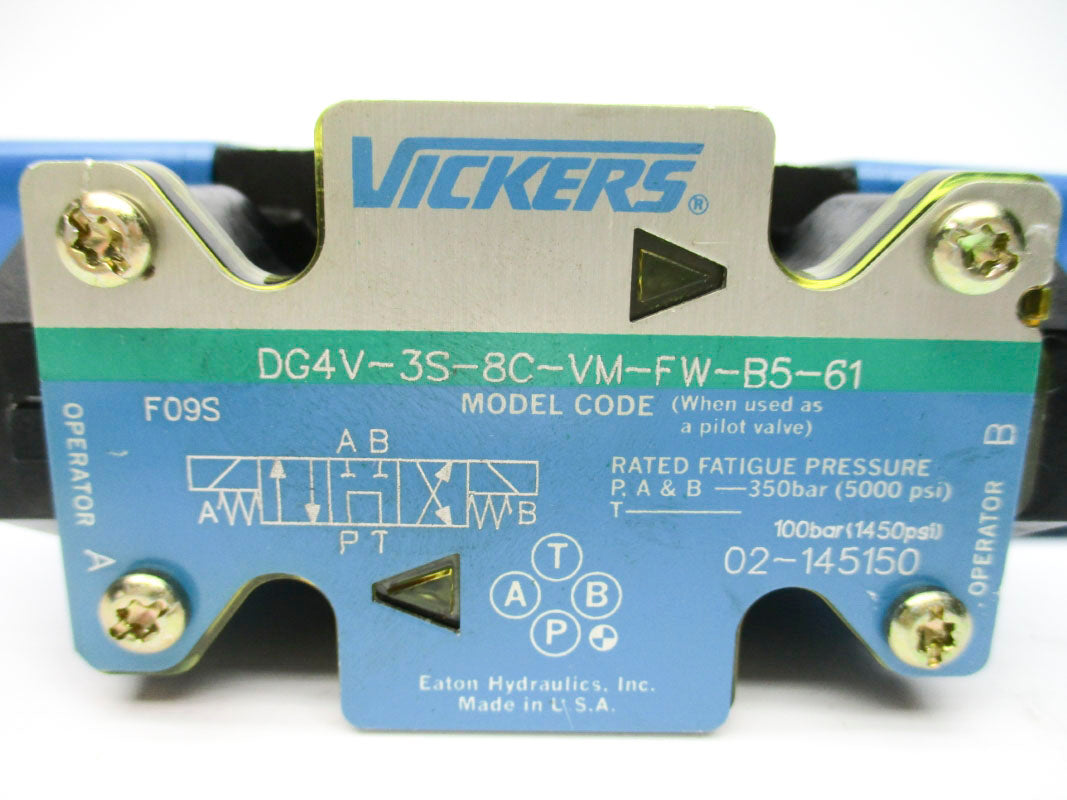 VICKERS DG4V3S8CVMFWB561 02-145150 5000PSI 110/120V .46/48A NSNP
