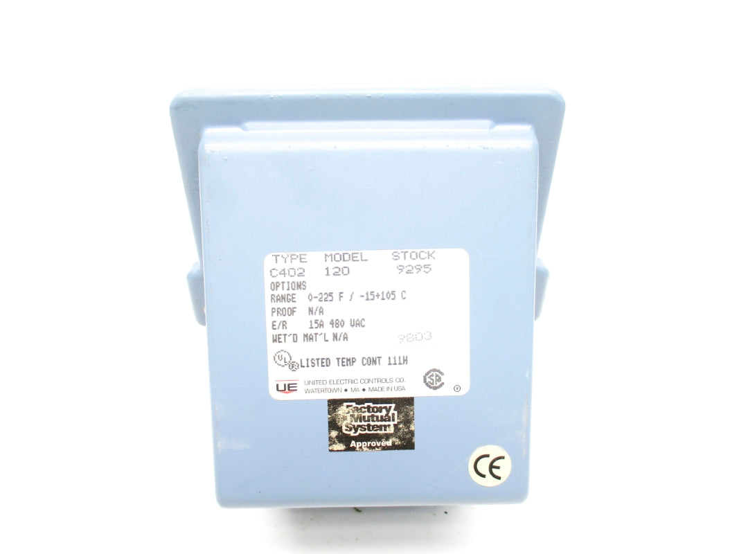 UNITED ELECTRIC CONTROLS C402-120 0-225'F 15A 480VAC UNMP
