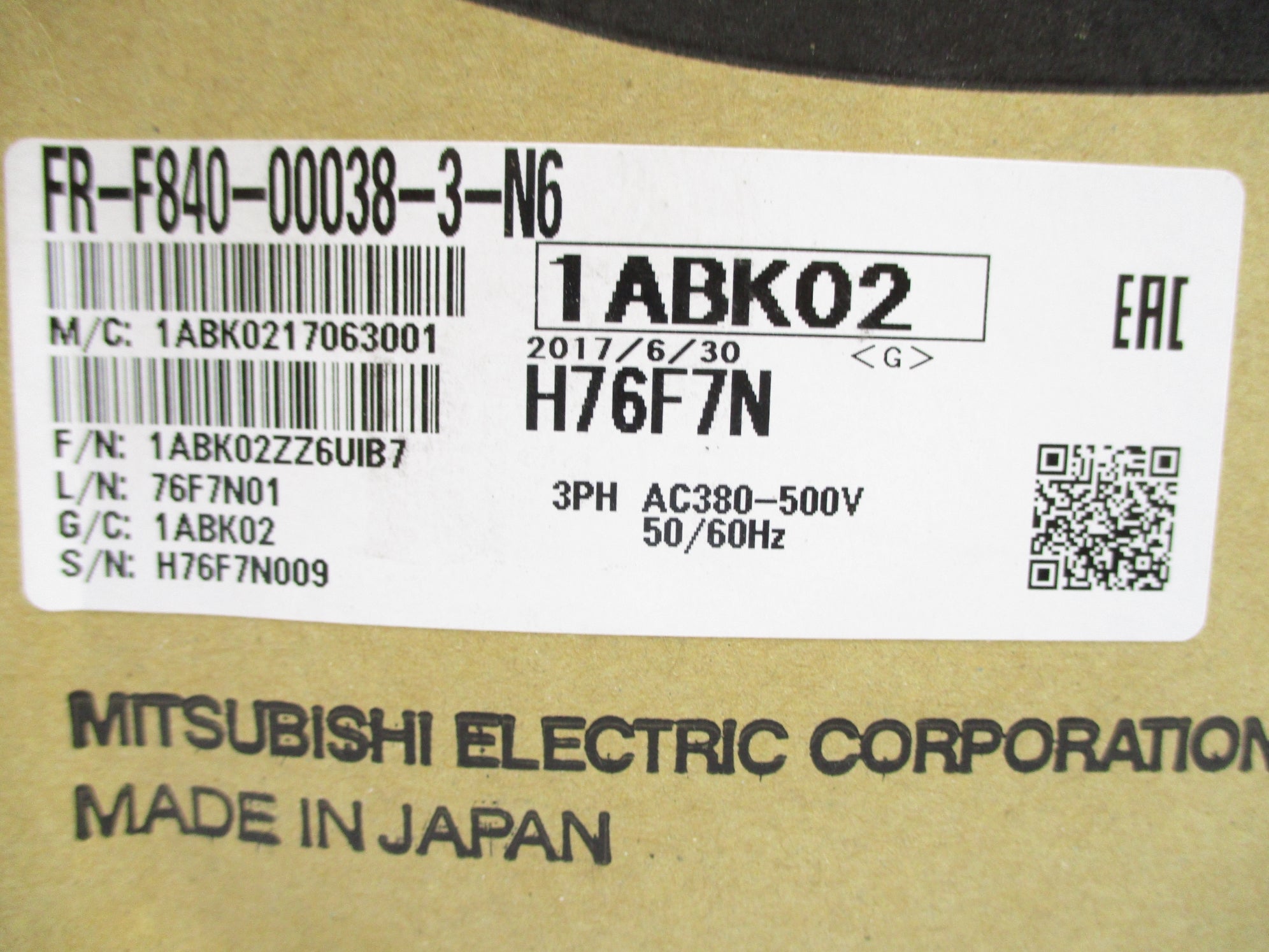 MITSUBISHI FR-F840-00038-3-N6 NSFS