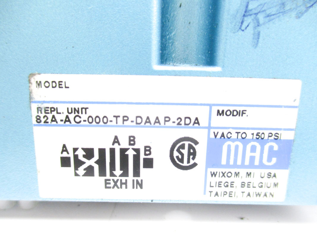 MAC 82A-AC-000-TP-DAAP-2DA 150PSI 110/120V UNMP