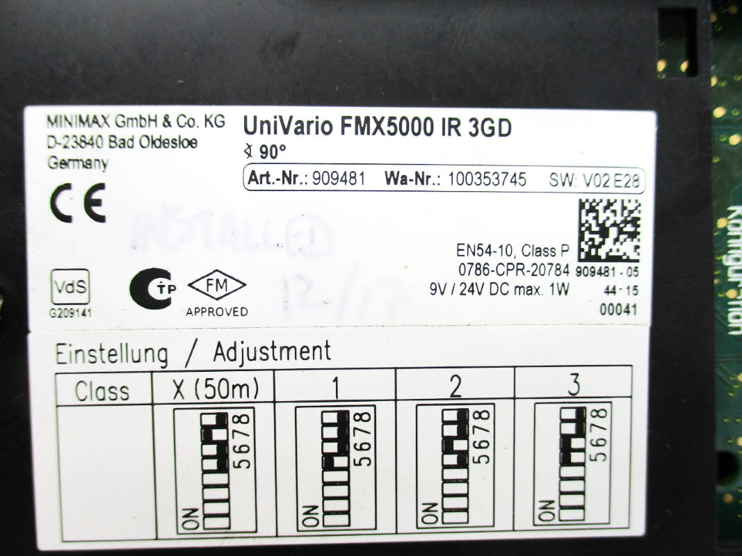 MINIMAX FMX5000 909481 9V/24VDC UNMP