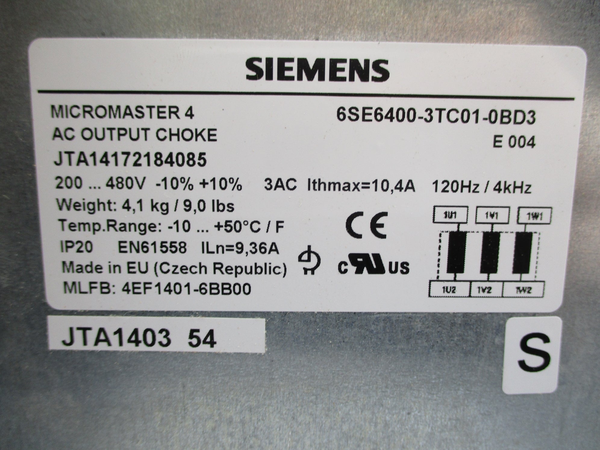 SIEMENS 6SE6400-3TC01-0BD3 NSNP