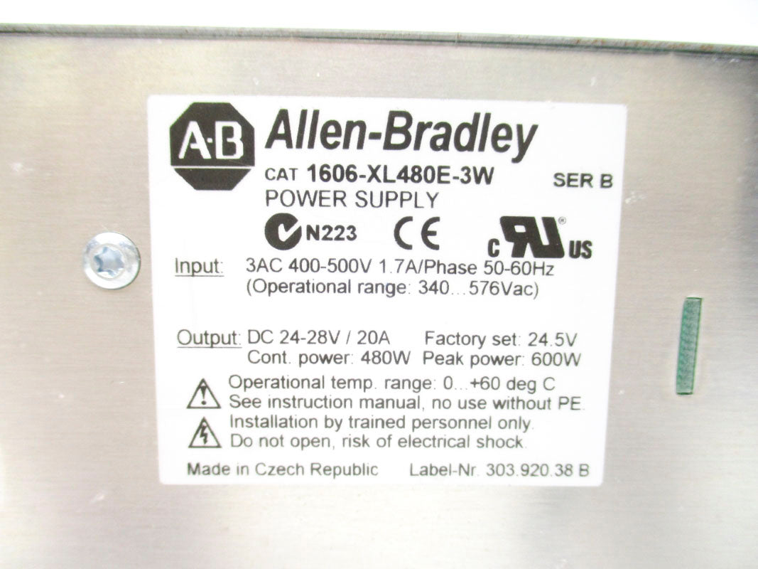 ALLEN BRADLEY 1606-XL480E-3W SER. B 340-576VAC 20A NSNP