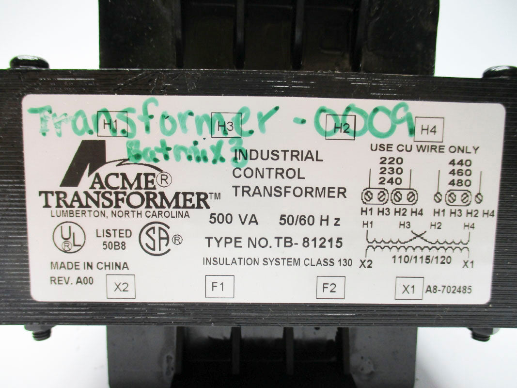 ACME TRANSFORMER TB-81215 500VA 480V NSNP