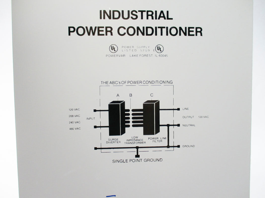 POWERVAR ABC1500-91IND 94125-01 480VAC 3.6A 1500VA NSNP