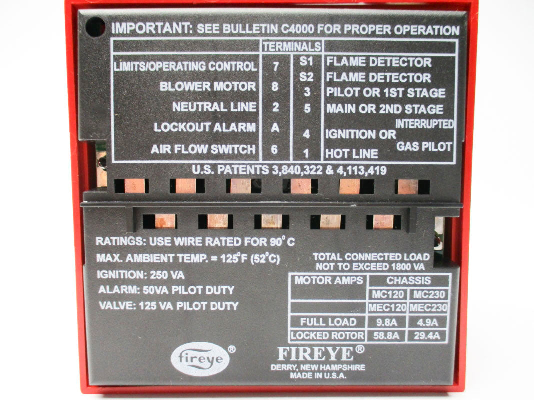 FIREYE MC120 250VA 9.8A 125'F UNMP