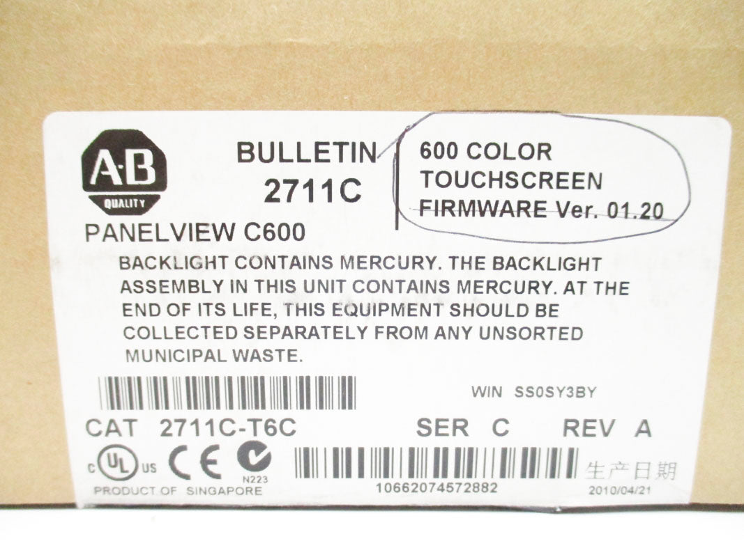 ALLEN BRADLEY 2711C-T6C SER. C F/W 01.20 24VDC NSMP