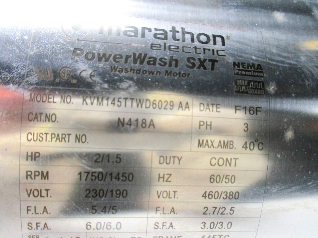 MARATHON ELECTRIC N418A KVM145TTWD6029AA 460V 5.4A NSNP
