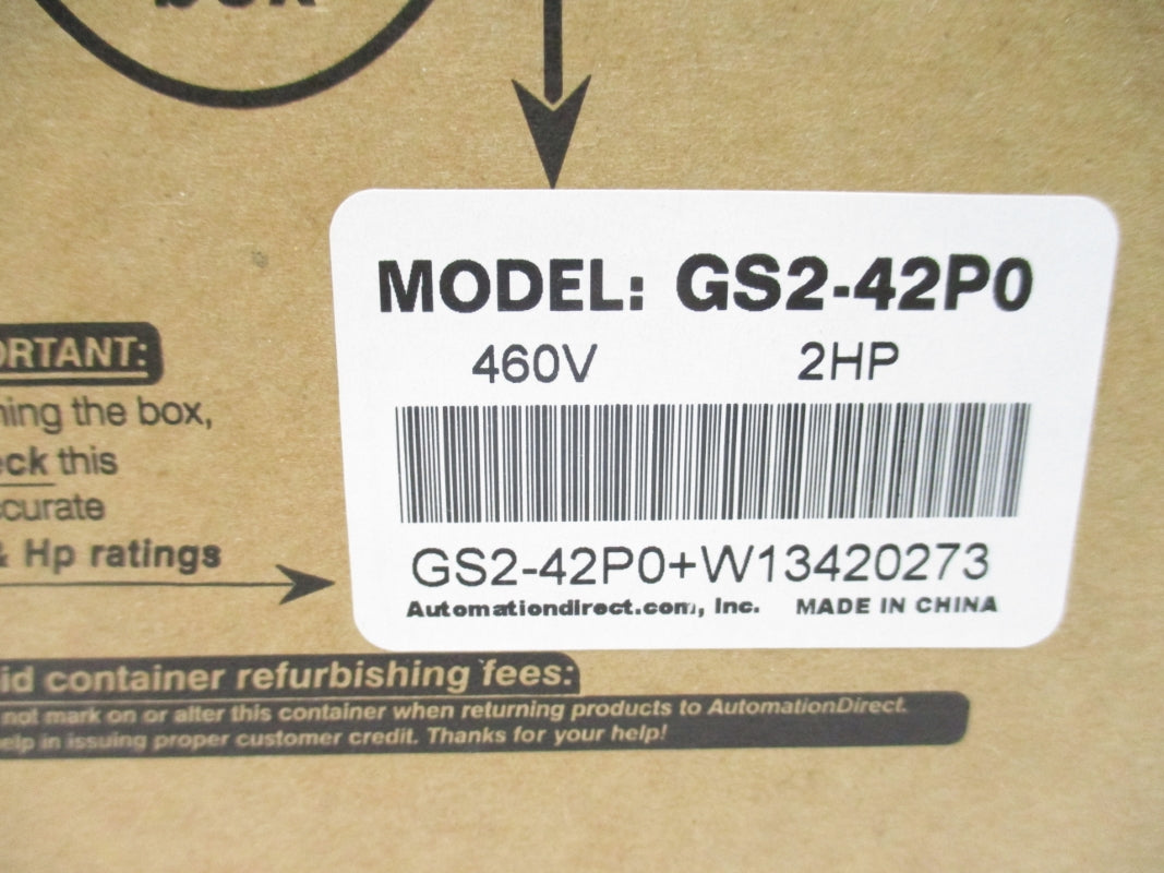 AUTOMATION DIRECT GS2-42P0 460V 5.7A NSMP