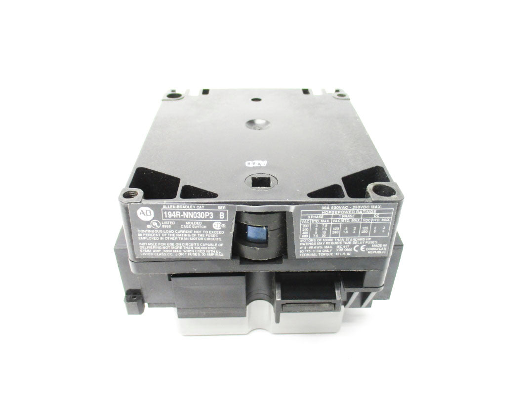 ALLEN BRADLEY 194R-NN030P3 SER. B 30A 600VAC UNMP
