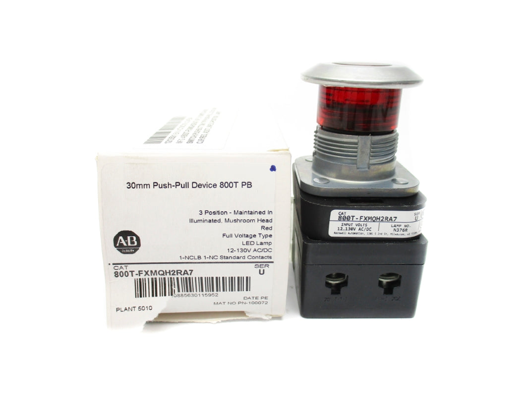 ALLEN BRADLEY 800T-FXMQH2RA7 SER. U 12-130VAC/DC (WH) NSMP