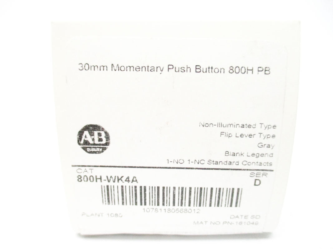 ALLEN BRADLEY 800H-WK4A SER. D (WH) NSMP