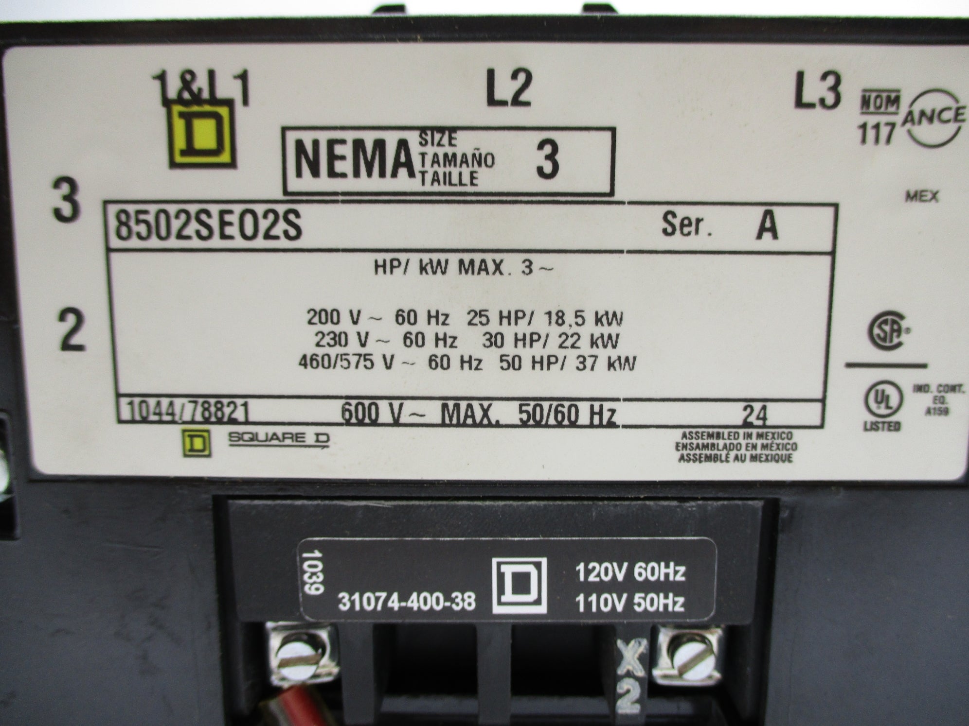 SQUARE D 8502SEO2S SER. A 110-120V NSNP