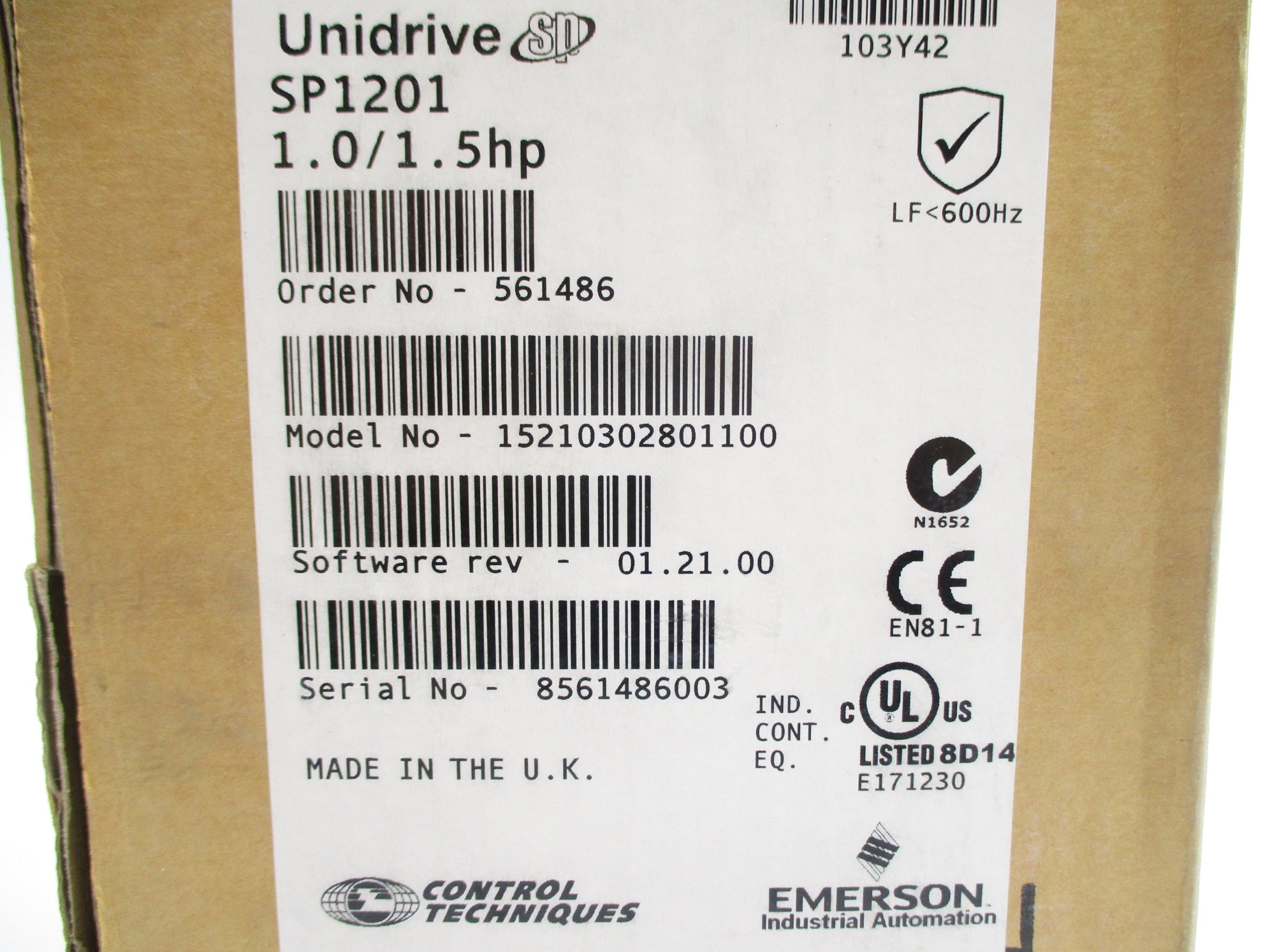 CONTROL TECHNIQUES SP1201 NSMP