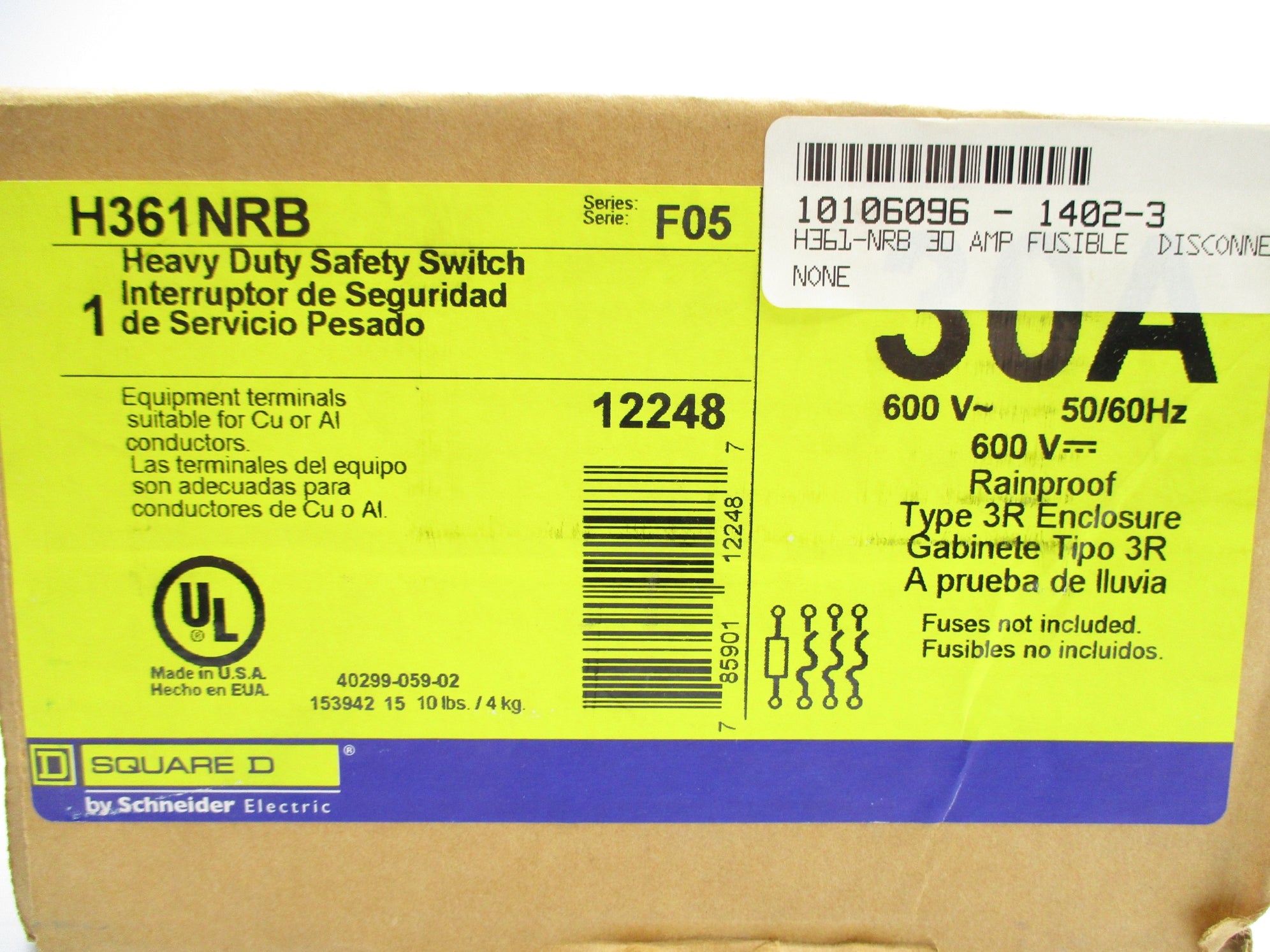 SQUARE D H361NRB SER. F05 NSFS
