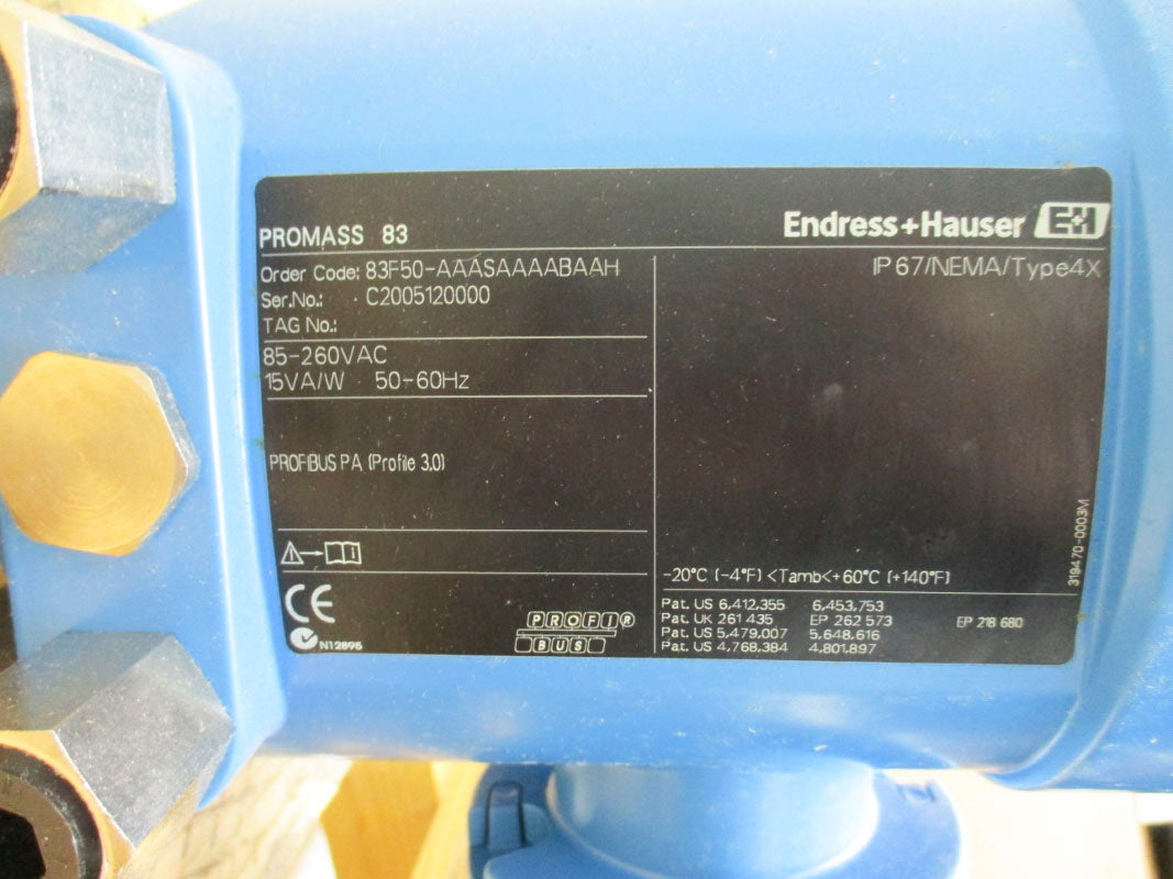 ENDRESS+HAUSER 83F50-AAASAAAABAAH 85-260VAC 600PSI NSNP
