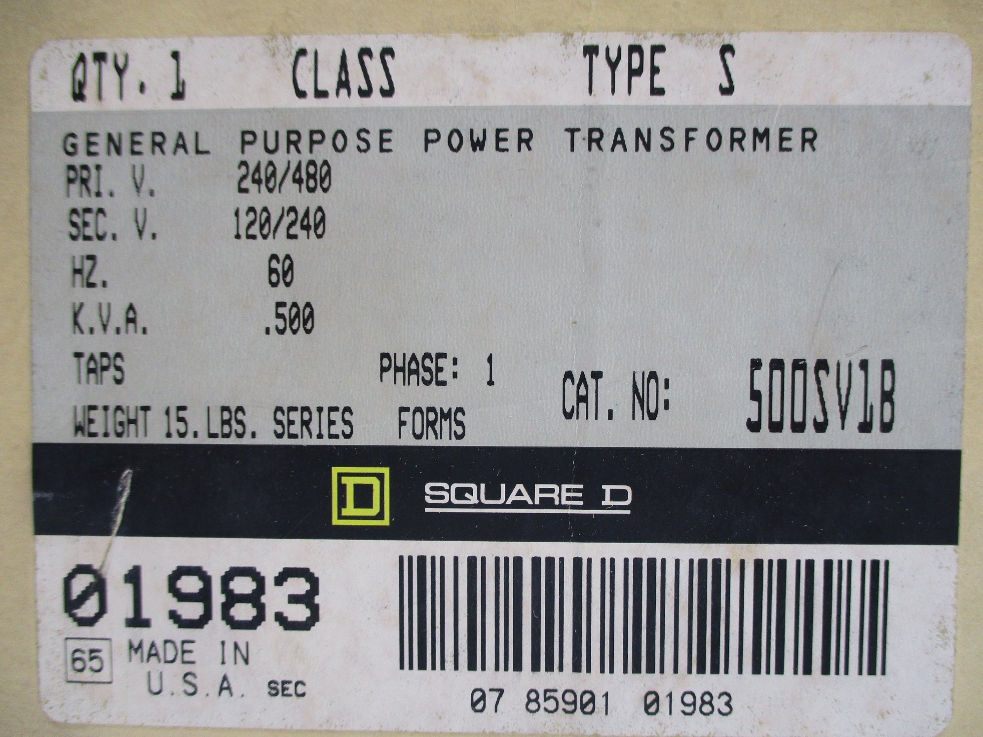 SQUARE D 500SV1B NSFS