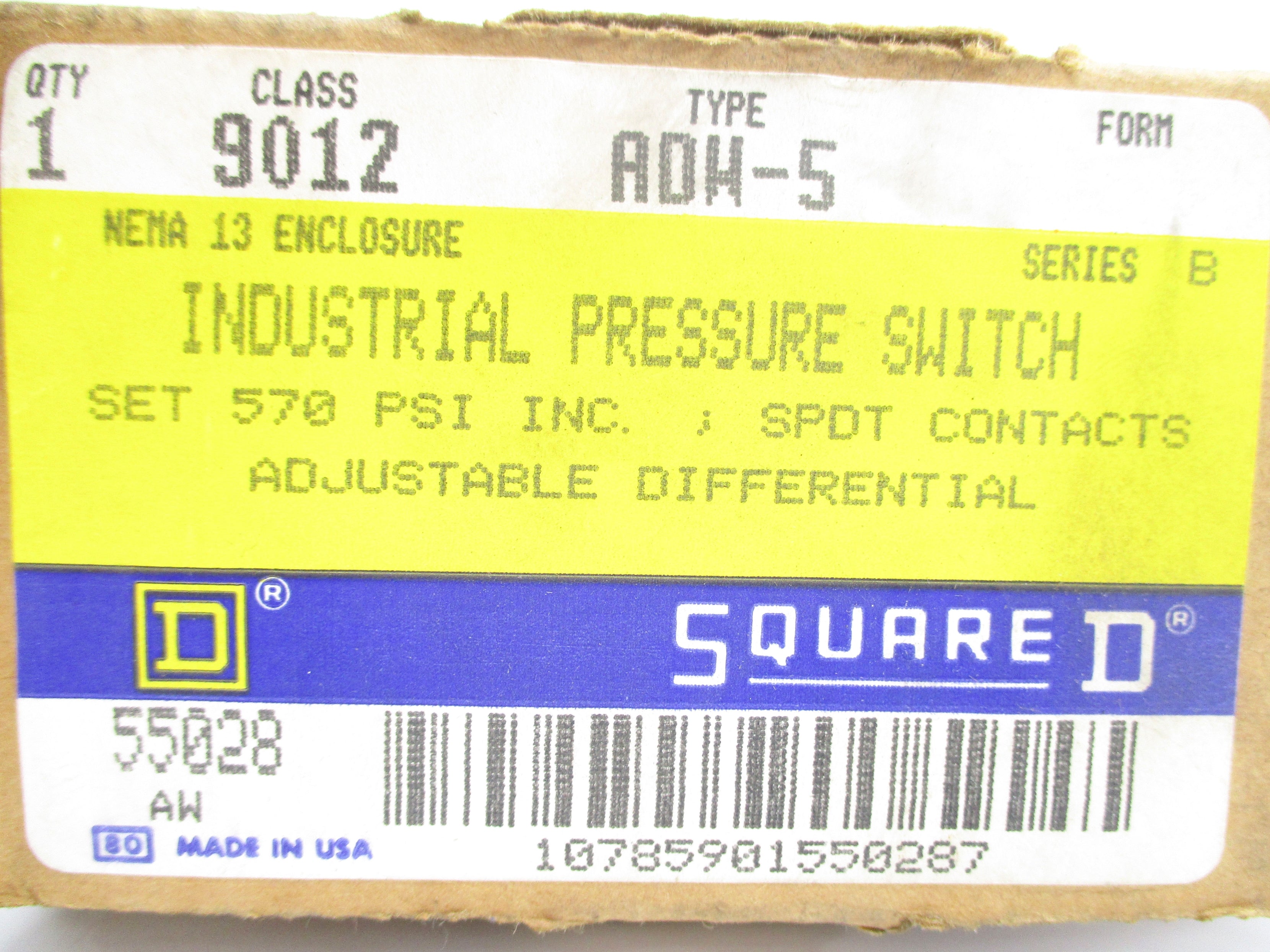 SQUARE D 9012ADW5 SER. B 570PSI NSMP