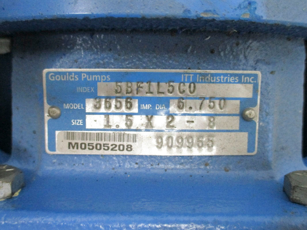 GOULDS 3656 1.5X2-8 W/ BALDOR JMM3711T 208-230/460V 25-24/12A NSNP