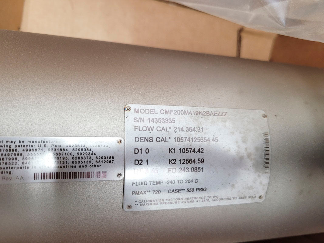 MICROMOTION CMF200M419N2BAEZZZ 550PSIG NSMP