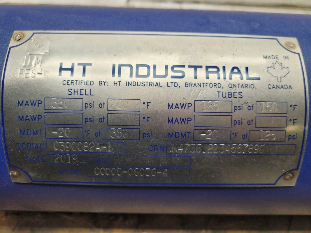 HT INDUSTRIAL SHELL AND TUBE HEAT EXHANGER CC005-06036-4 350PSI NSNP