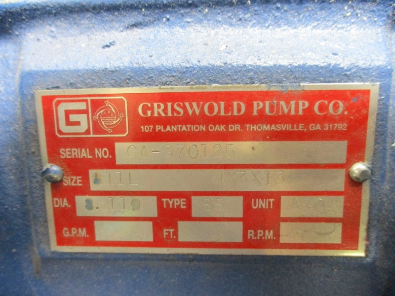 GRISWOLD P50 PUMP SIZE 811 TYPE SS  4X3X13 NSNP